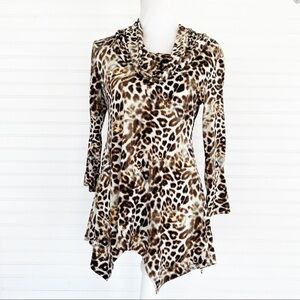 Animal print Tunic Blouse Size Small CHAUS